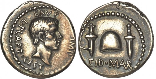 Az árverése kerülő érme - Brutus ezüst denarius